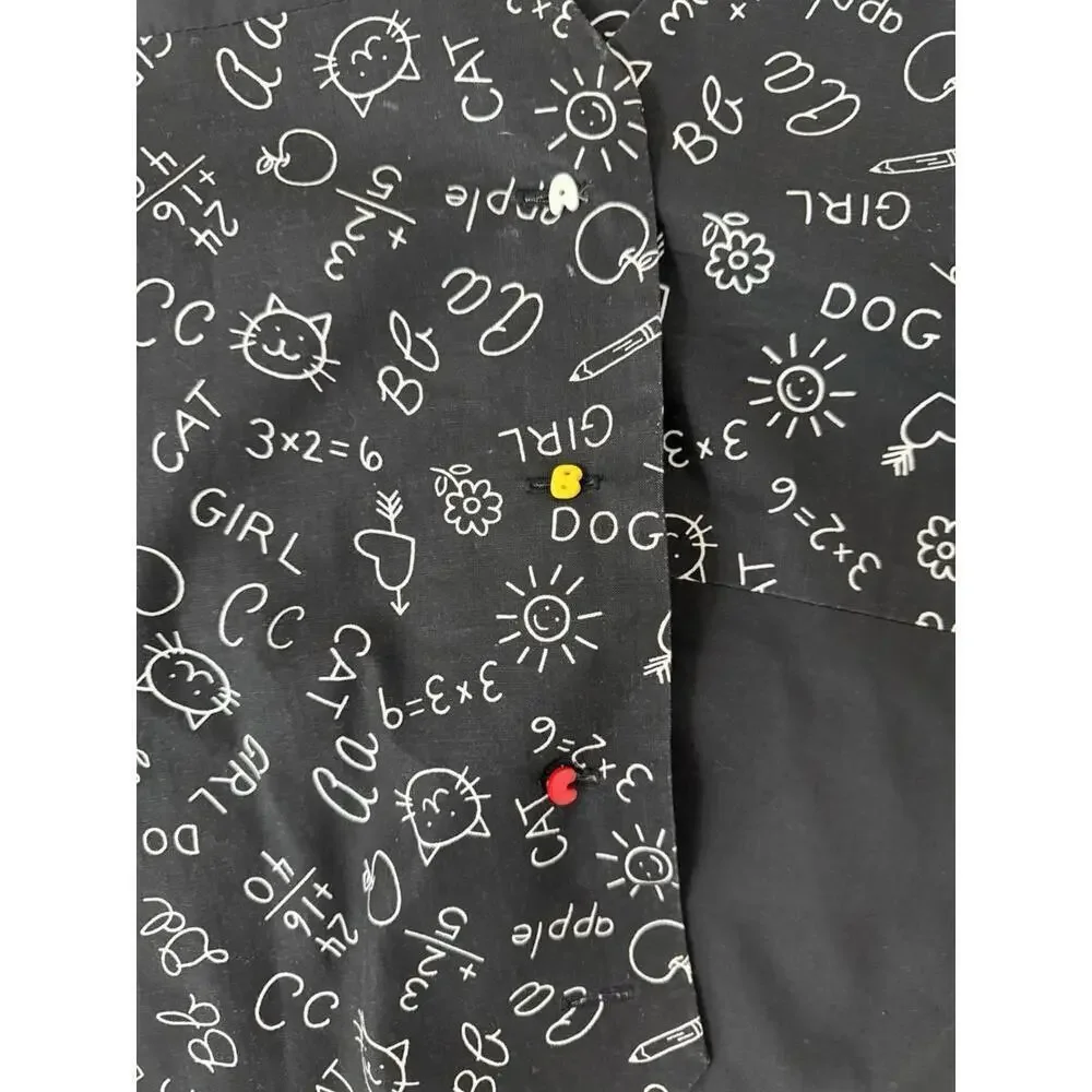 Teacher Suit Vest Men’s XL Fun School Days Cats Dogs Theme